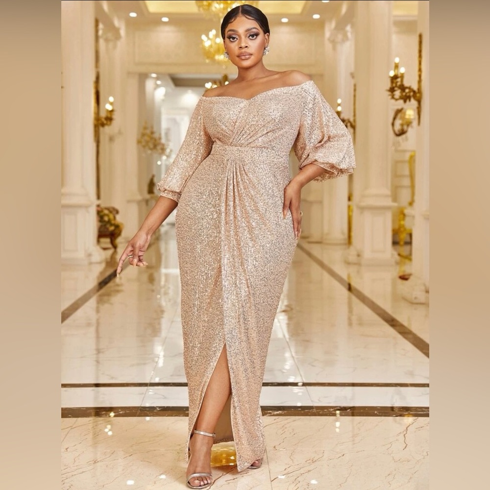 Champagne sequin dress